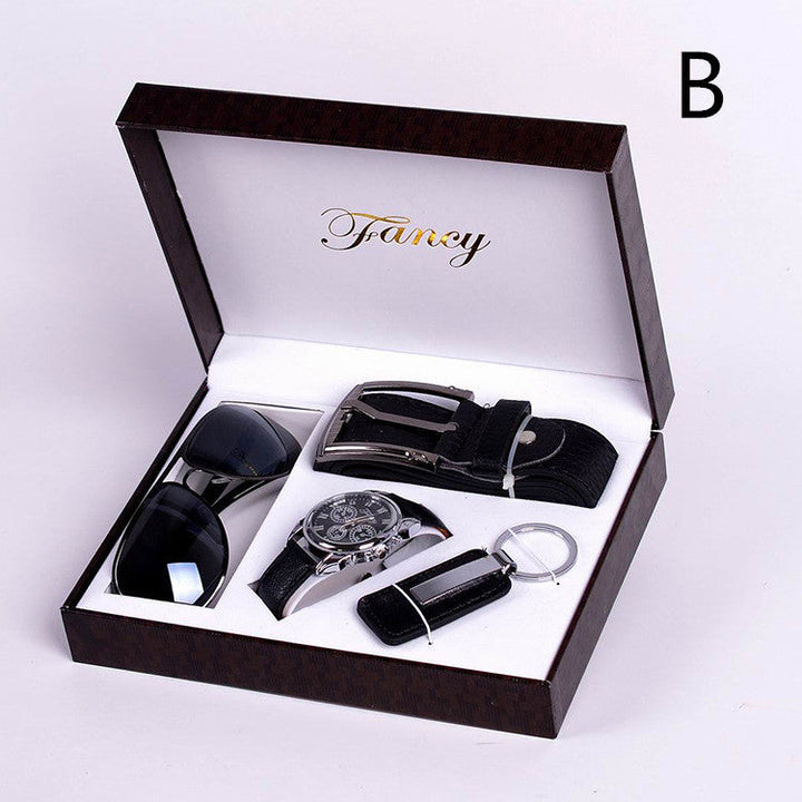 Mens Gift High-End Watch Fashion Sunglasses Keychain 4 Piece Set Image 7