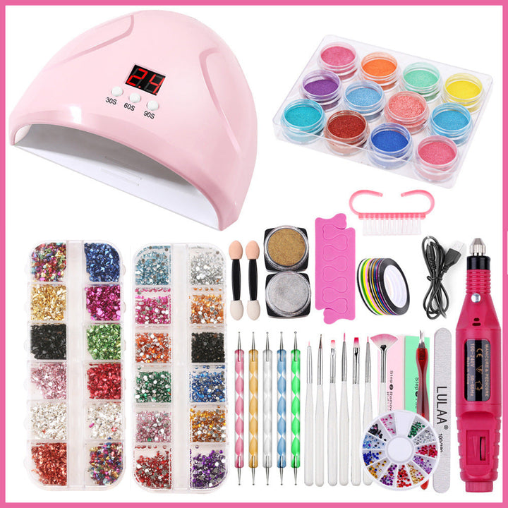 Nail Lamp Nail Art Sticker Drill Tool Set Image 6