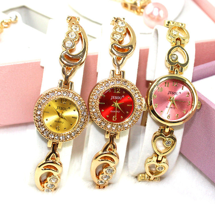 Fashion Womens Watch Necklace Earrings Jewelry Three-piece Gift Set Image 4