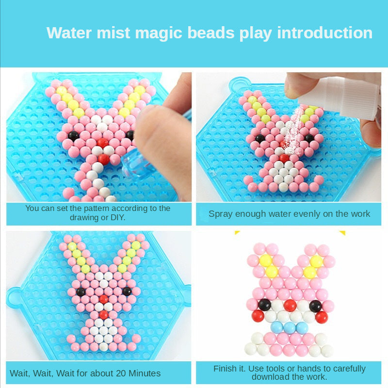 DIY Water Spray Magic Beads Handmade Toy Set Childrens Color Crystal Puzzle Craft Kit Image 6