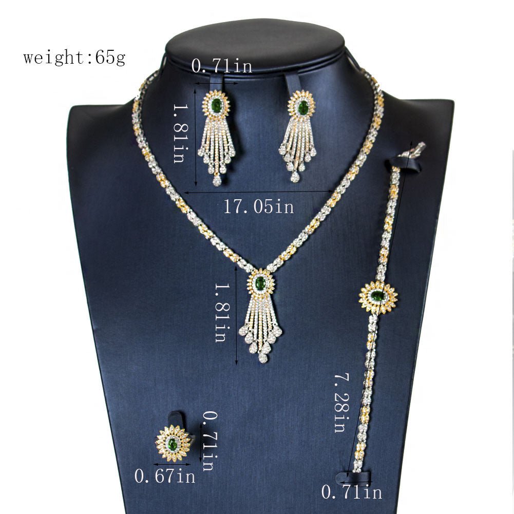 Four-piece zircon jewelry set Image 6