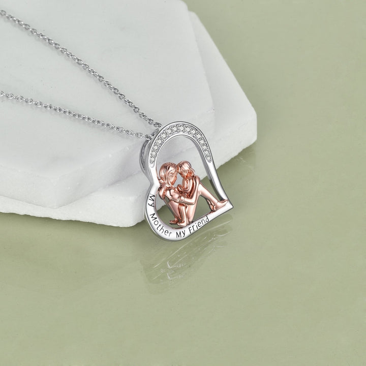 Mother Daughter Necklace 925 Sterling Silver Engraved My Mother My Friend Jewelry Mothers Day Birthday Gifts for Mom Image 4