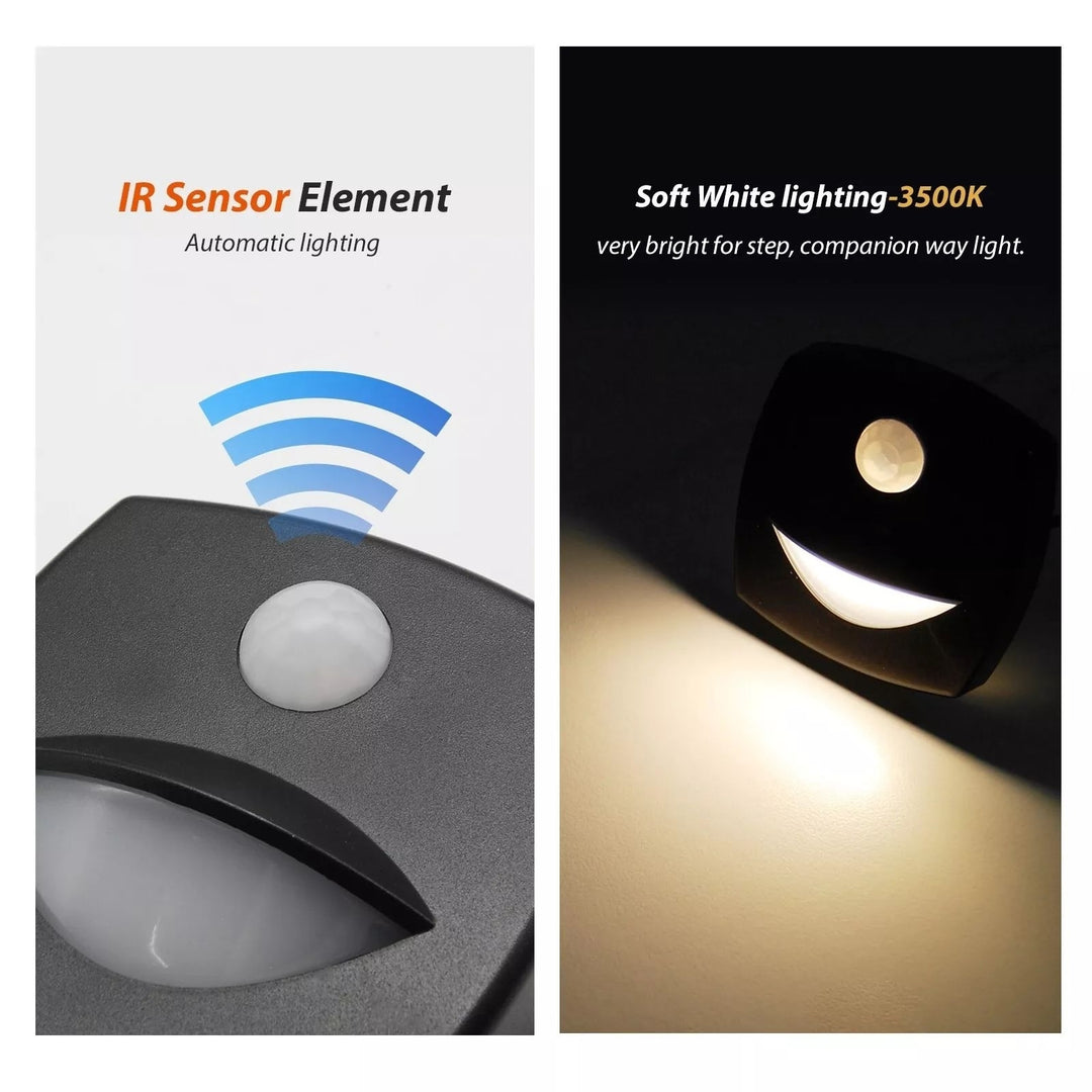 RV Lights 12V Black Motion Sensor LED Courtesy Light Soft White 2.1 Inch Surface Mount Image 4