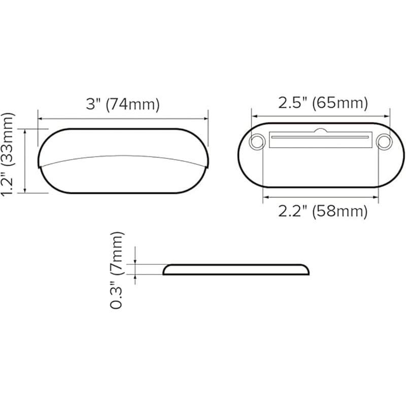 12V 3in LED Oval Courtesy Lights Warm White IP65 Waterproof for RV Marine Boat 2PK Image 3