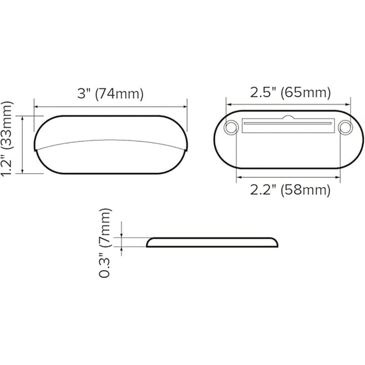 12V 3in LED Oval Courtesy Lights Warm White IP65 Waterproof for RV Marine Boat 2PK Image 3