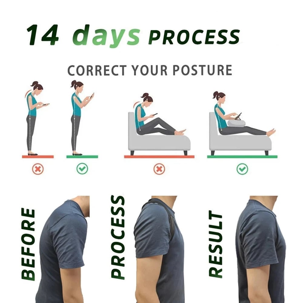 Adjustable Back Posture Corrector Belt Clavicle Spine Men Women Home Office Outdoor Upper Back Waist Shoulder Posture Image 7