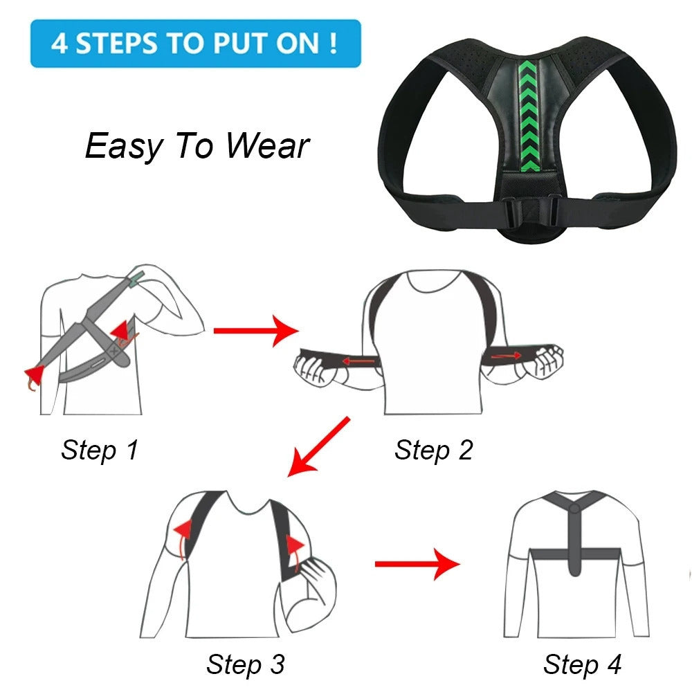 Adjustable Back Posture Corrector Belt Clavicle Spine Men Women Home Office Outdoor Upper Back Waist Shoulder Posture Image 10