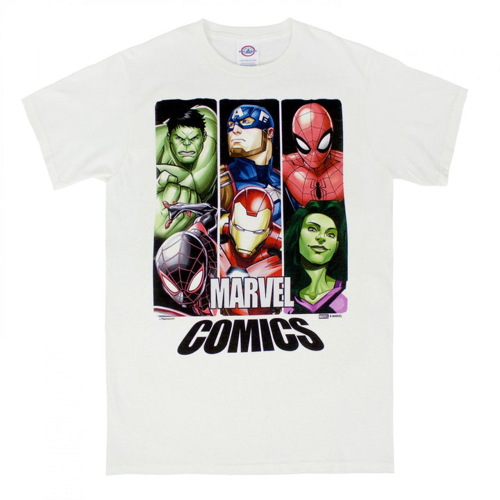 Marvel Comics Super Heroes Tri Panel T-Shirt Image 1