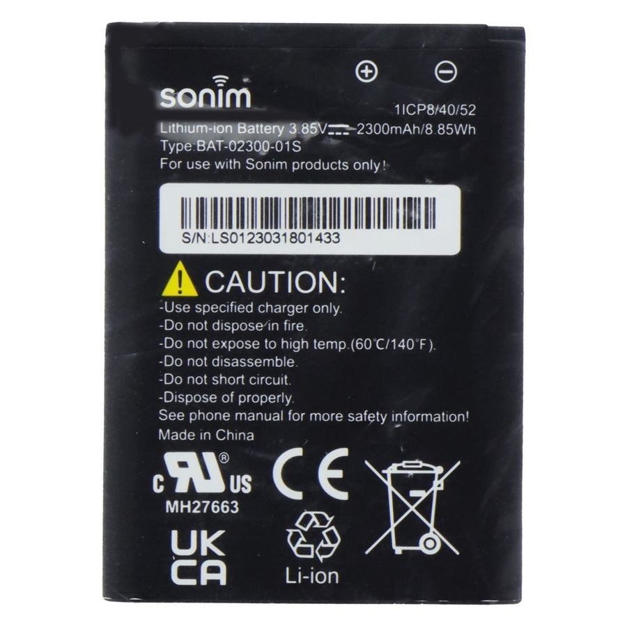 Sonim 3.85V 2300mAh Lithium-ion Battery (BAT-02300-01S) for XP3 Plus XP3900 Image 1