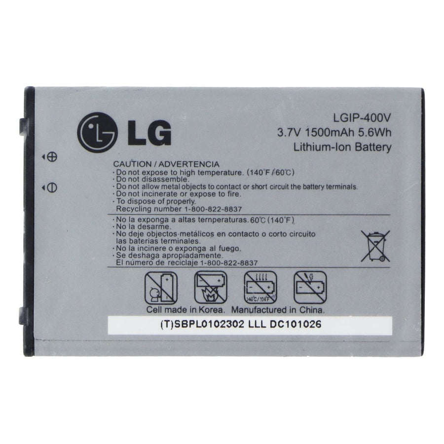 Replacement LG (3.7V/1500mAh) Cell Phone Li-Ion Battery - (LGIP-400V) Image 1