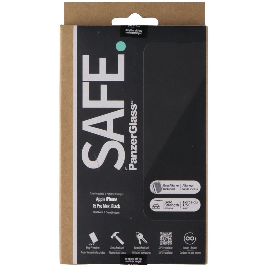 SAFE. by PanzerGlass Screen Protector for Apple iPhone 15 Pro Max - Black Image 1