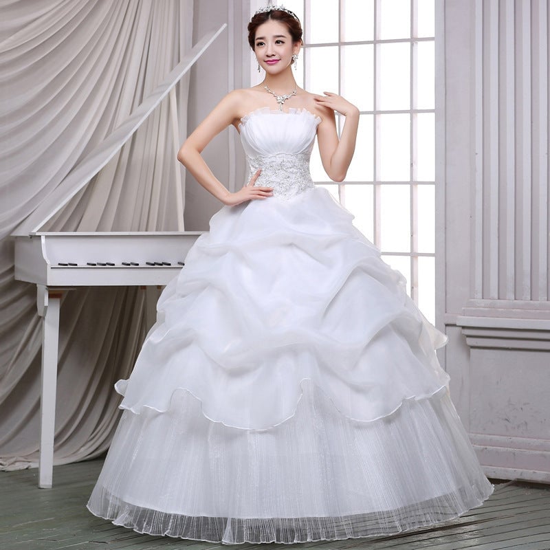 2021 summer  bride wedding dress fashion lace bra Qi simple Korean winter skirt Image 1