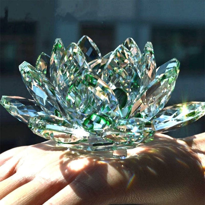 80mm Quartz Crystal Lotus Flower Crafts Glass Paperweight Fengshui Ornaments Figurines Home Wedding Party Decor Gifts Image 1