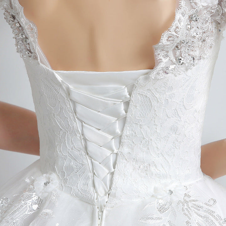 Bride wedding wedding Korean fashion Princess trailing wedding dress  lace strap wedding dress Image 1