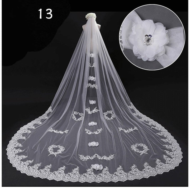 Bridal Wedding Dress Long Tail Luxury Super Fairy Wedding Veil Image 6