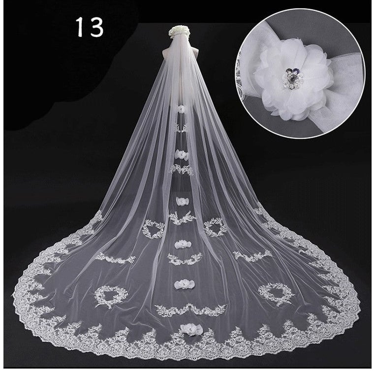 Bridal Wedding Dress Long Tail Luxury Super Fairy Wedding Veil Image 1