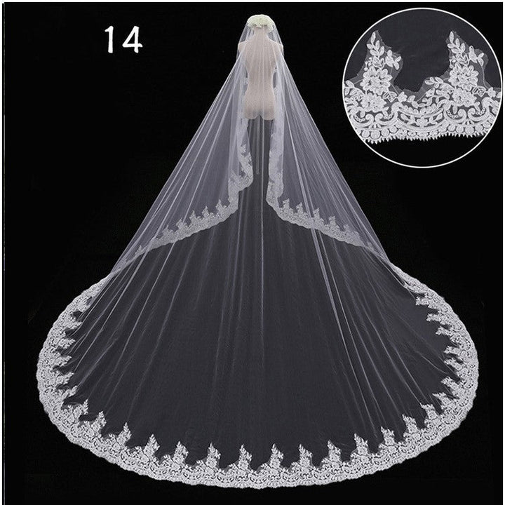 Bridal Wedding Dress Long Tail Luxury Super Fairy Wedding Veil Image 7