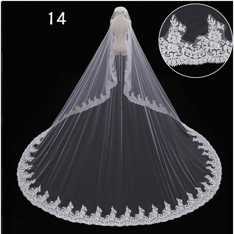 Bridal Wedding Dress Long Tail Luxury Super Fairy Wedding Veil Image 1