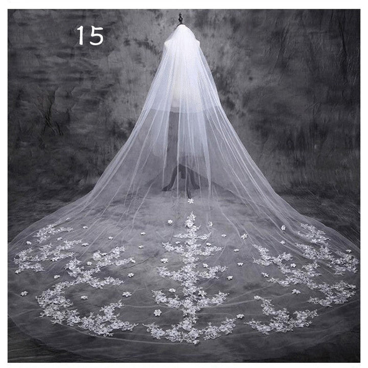 Bridal Wedding Dress Long Tail Luxury Super Fairy Wedding Veil Image 8