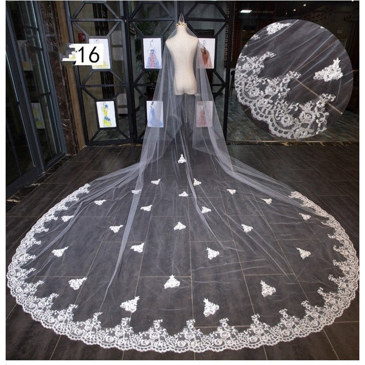 Bridal Wedding Dress Long Tail Luxury Super Fairy Wedding Veil Image 1