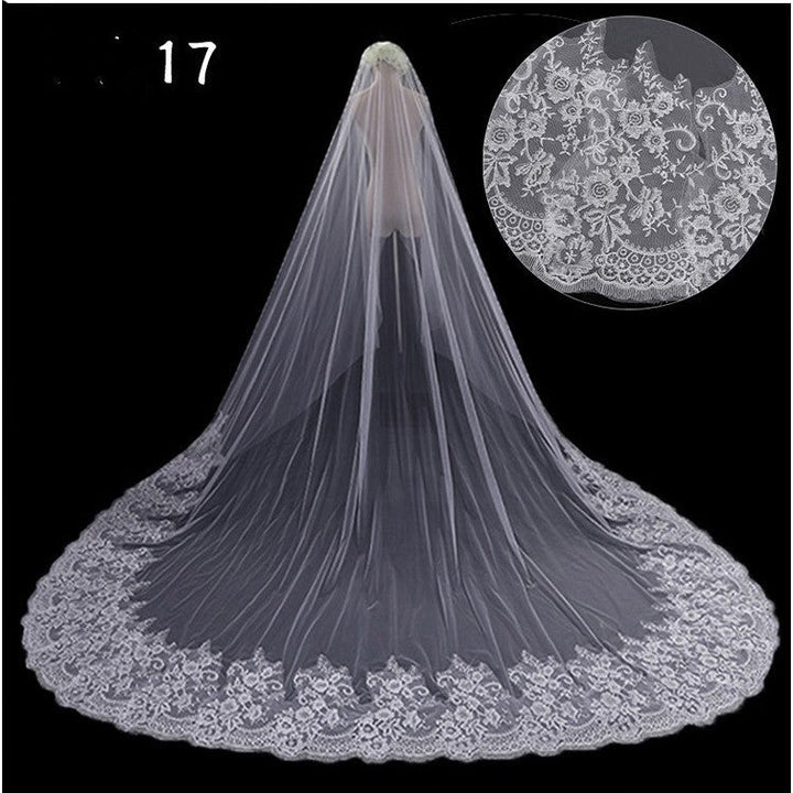 Bridal Wedding Dress Long Tail Luxury Super Fairy Wedding Veil Image 10