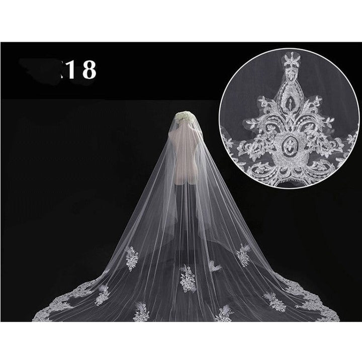 Bridal Wedding Dress Long Tail Luxury Super Fairy Wedding Veil Image 11