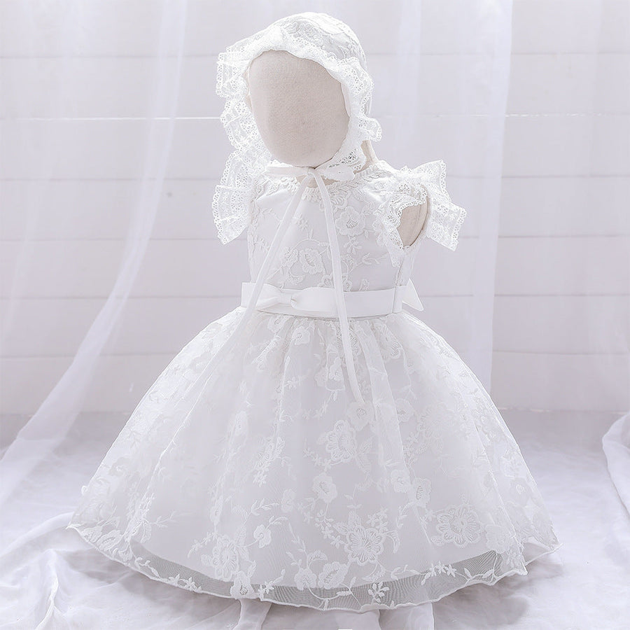 Childrens white wedding princess dress pattern lace Image 1