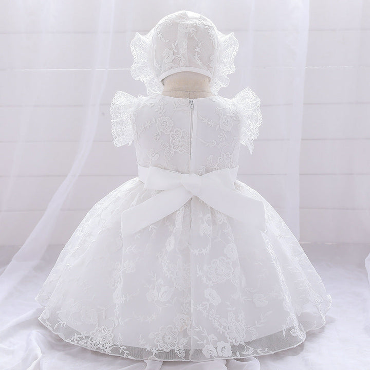 Childrens white wedding princess dress pattern lace Image 2