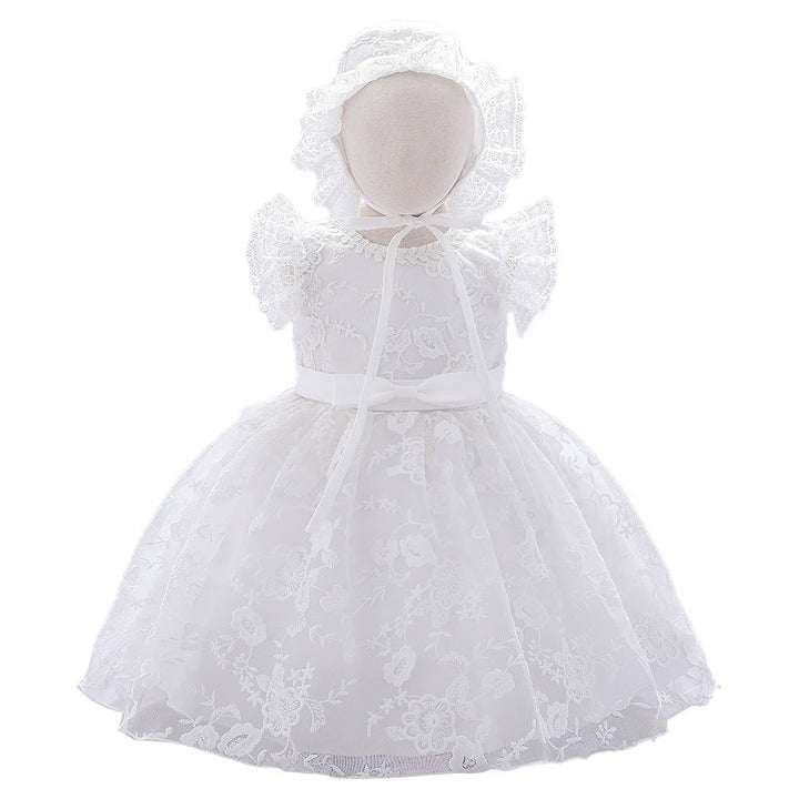 Childrens white wedding princess dress pattern lace Image 3