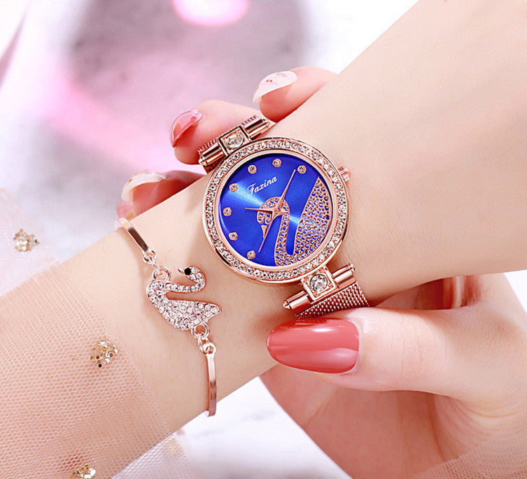 Fashion bracelet necklace ring ladies watch set Image 8