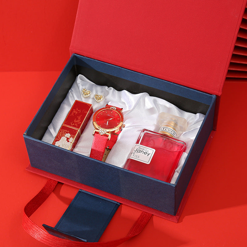 Hand Gift Set Watch Lipstick Perfume Gift Box Image 1