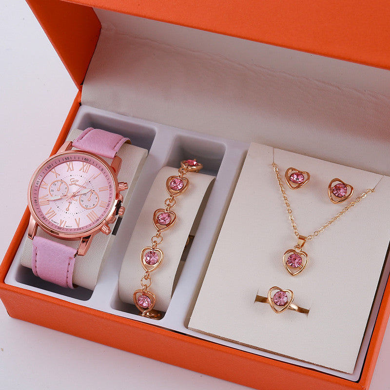 Ladies Graduated Belt Watch Jewelry Set Image 1