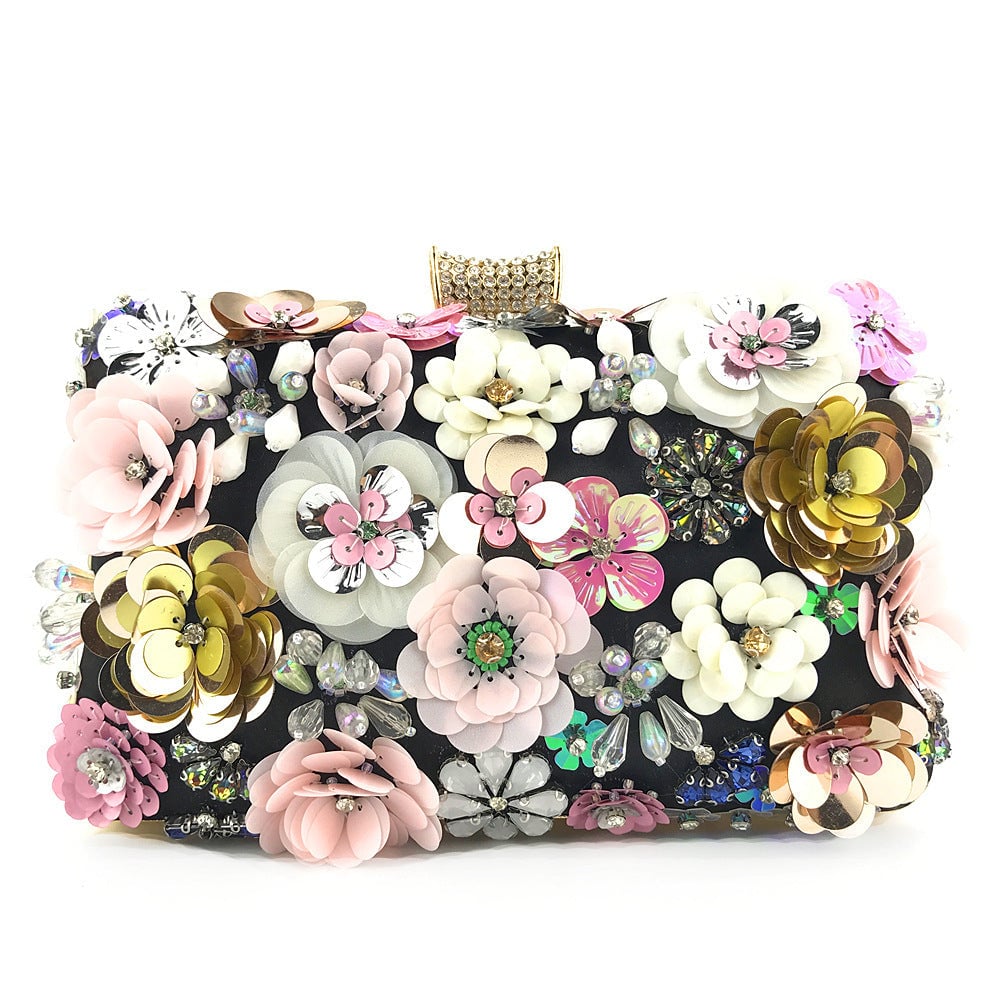 Ladies handmade colorful flower beaded bag Image 4