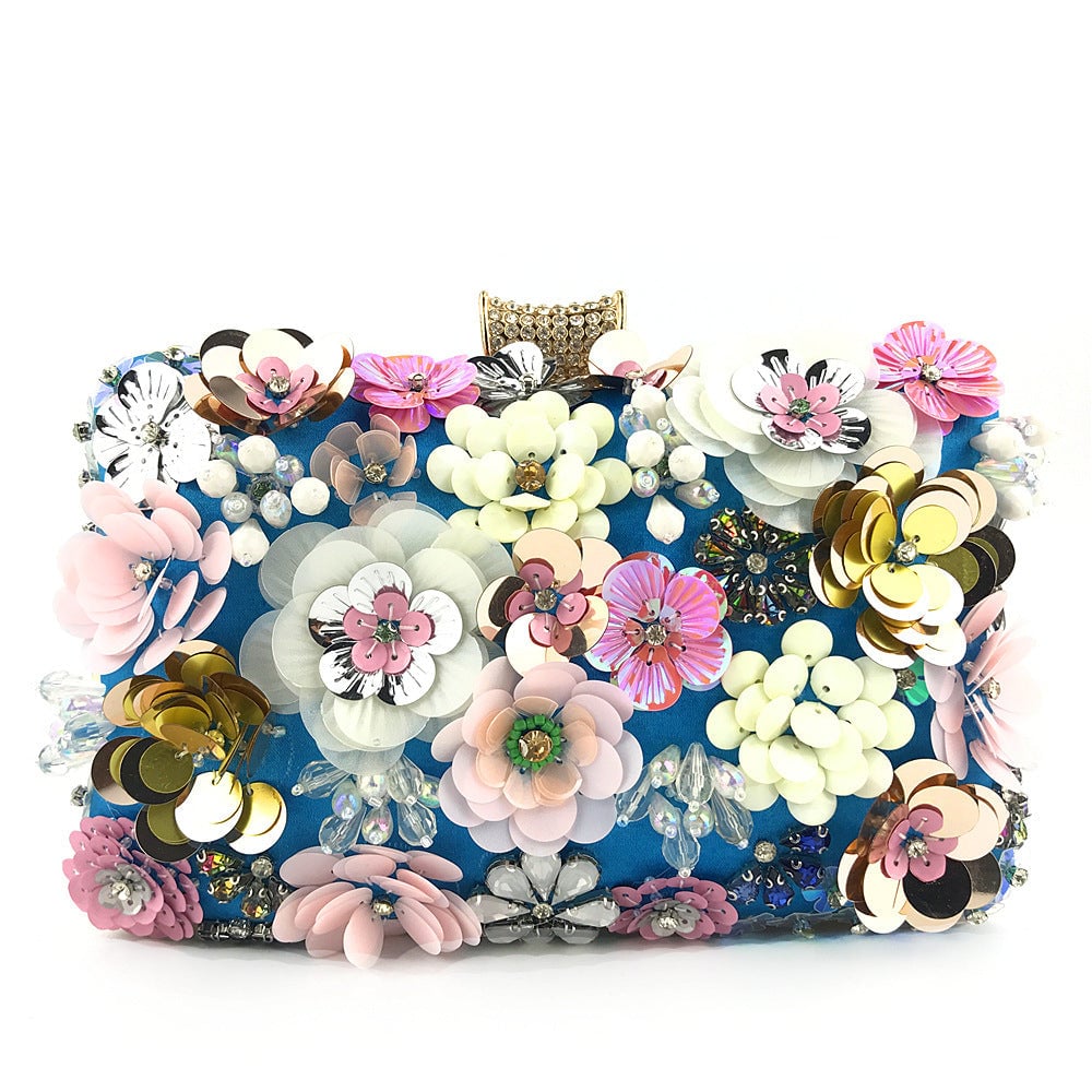 Ladies handmade colorful flower beaded bag Image 6