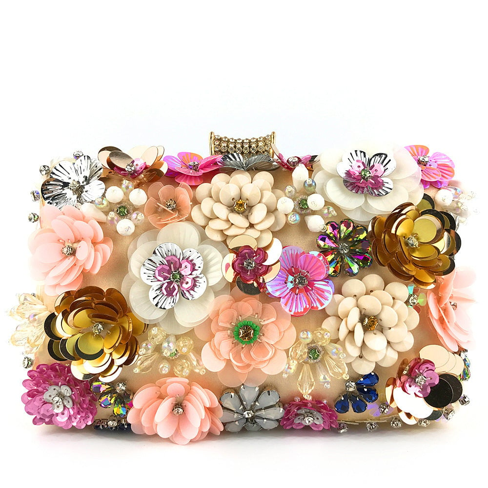 Ladies handmade colorful flower beaded bag Image 7