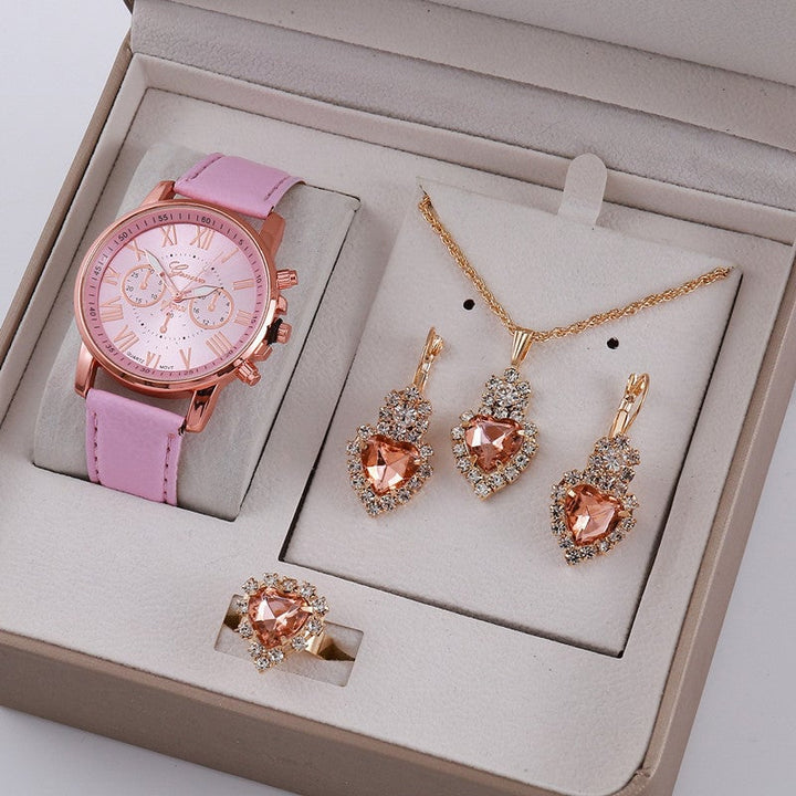 Ladies Graduated Belt Watch Jewelry Set Image 1