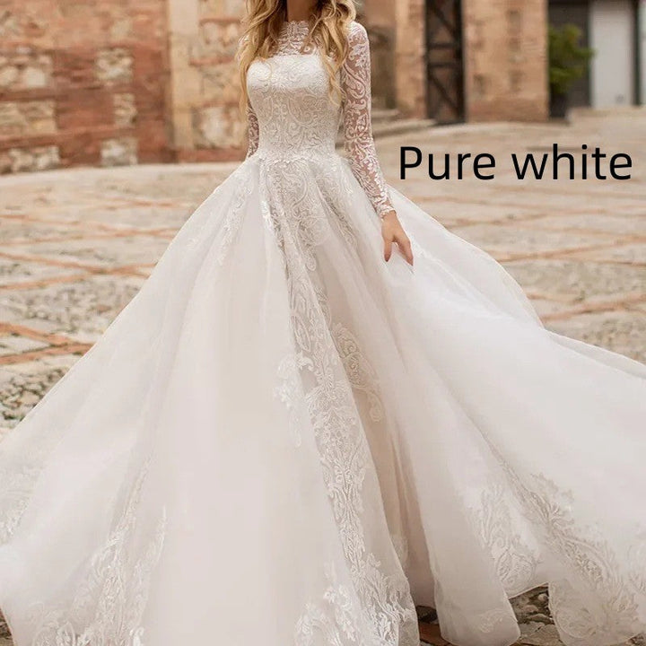 Long Sleeve Exquisite Wedding Dress Image 6