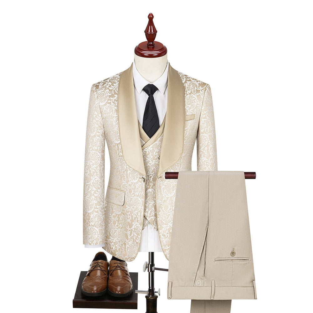 Mens Jacquard Suit Wedding Dress Suit Image 2