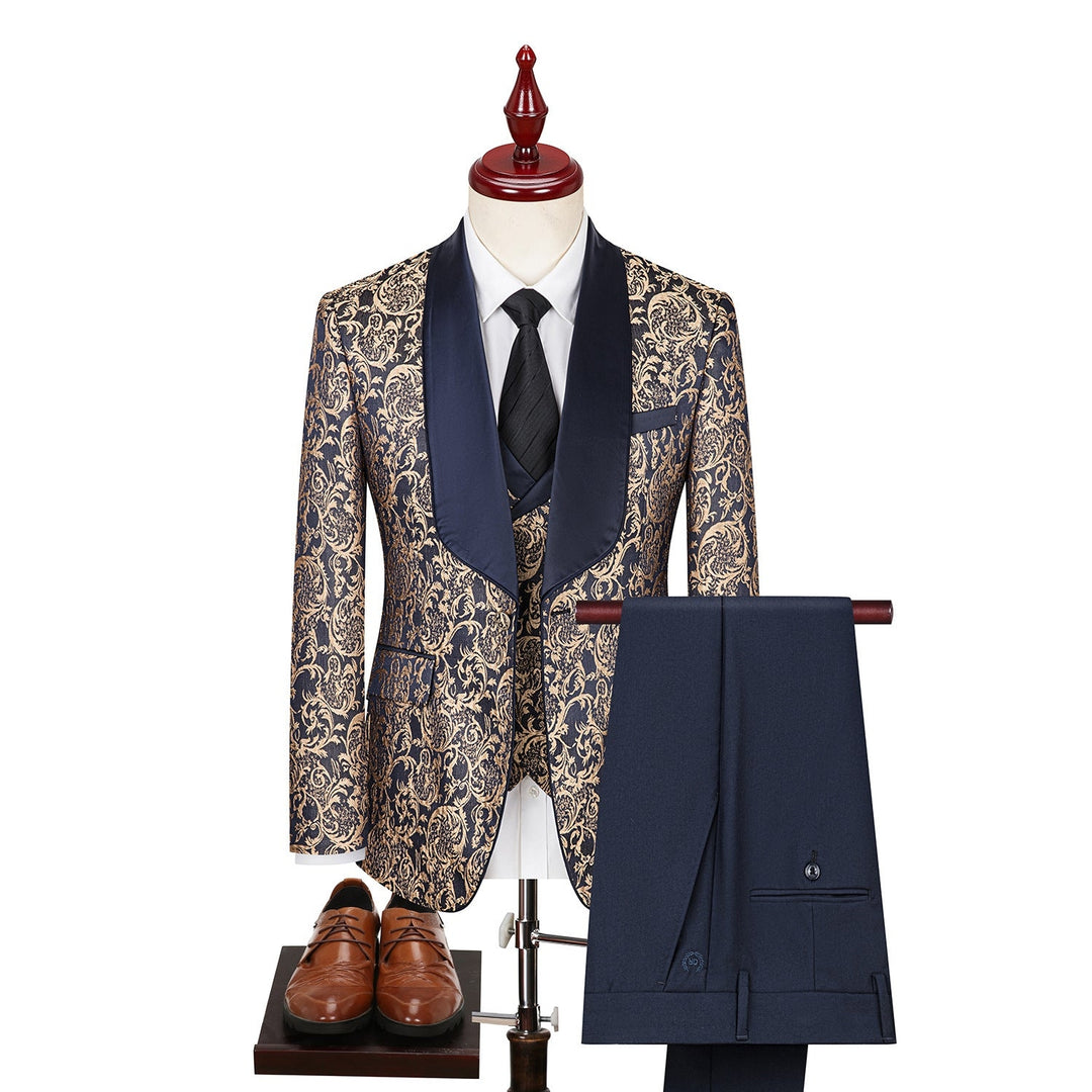 Mens Jacquard Suit Wedding Dress Suit Image 3