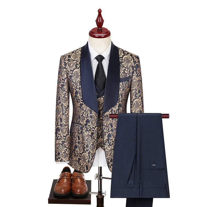 Mens Jacquard Suit Wedding Dress Suit Image 1