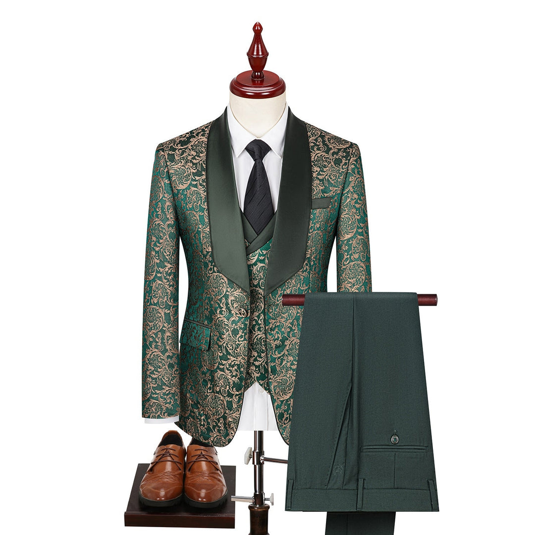 Mens Jacquard Suit Wedding Dress Suit Image 4