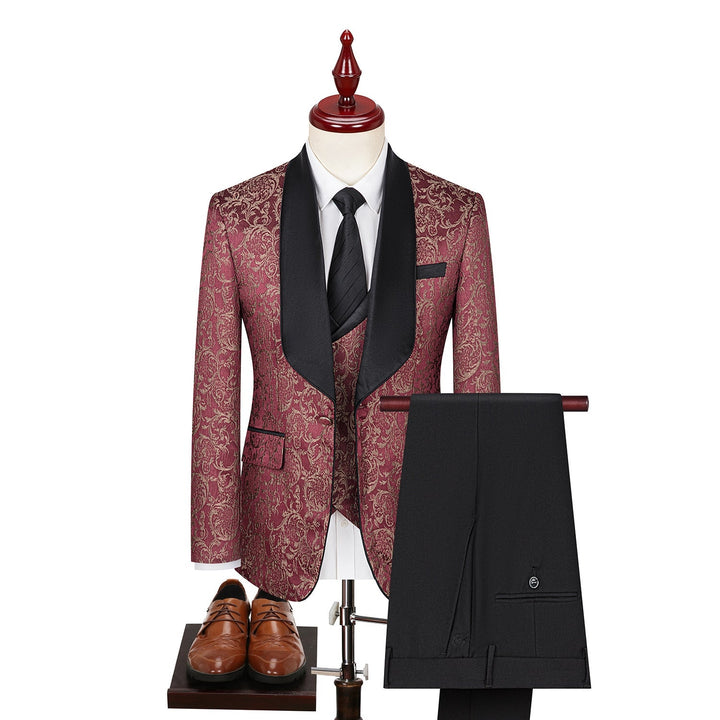 Mens Jacquard Suit Wedding Dress Suit Image 4