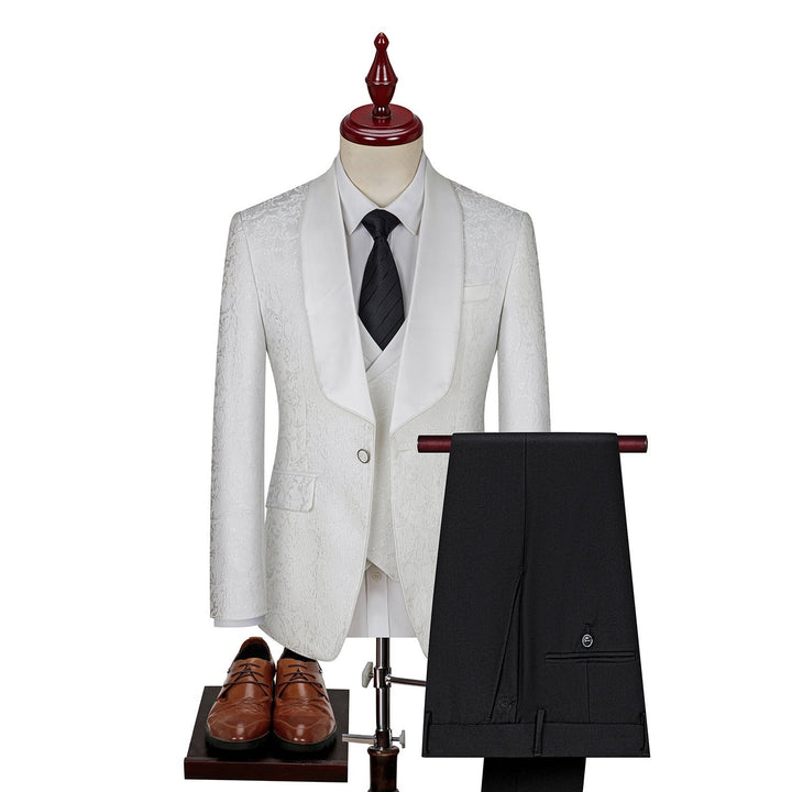 Mens Jacquard Suit Wedding Dress Suit Image 6