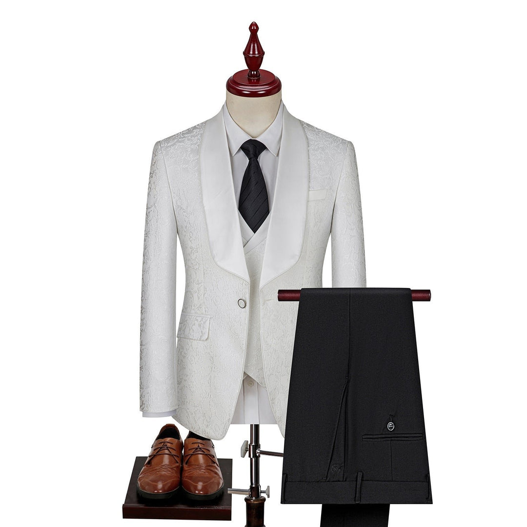 Mens Jacquard Suit Wedding Dress Suit Image 1