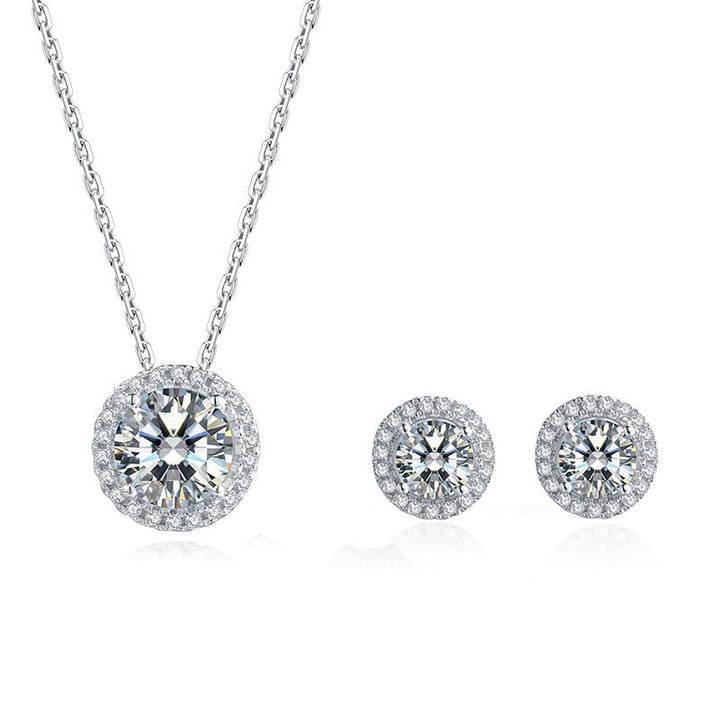 S925 Sterling Silver Moissanite Jewelry Set Image 1