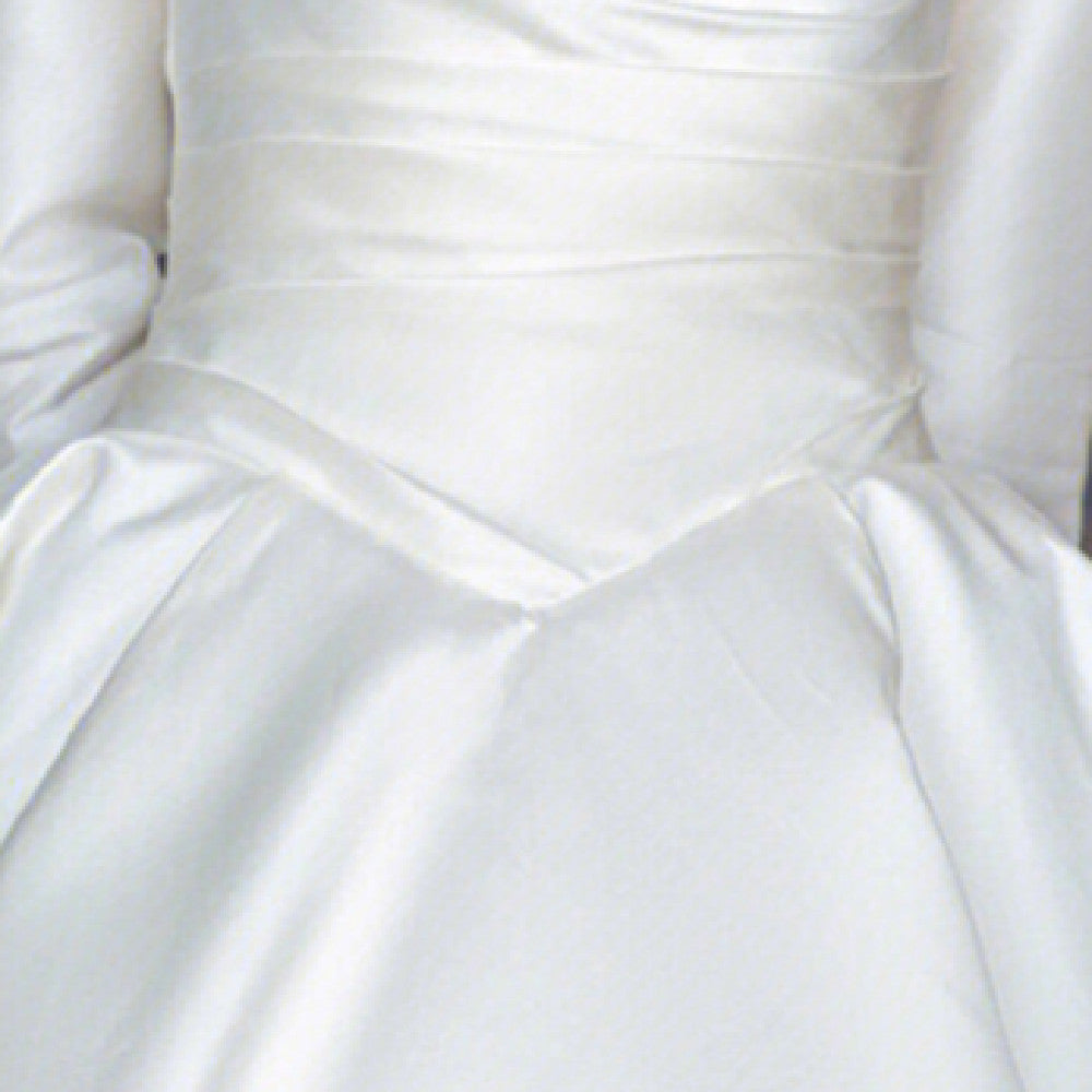 Satin Long Sleeved Light Wedding Dress Image 2