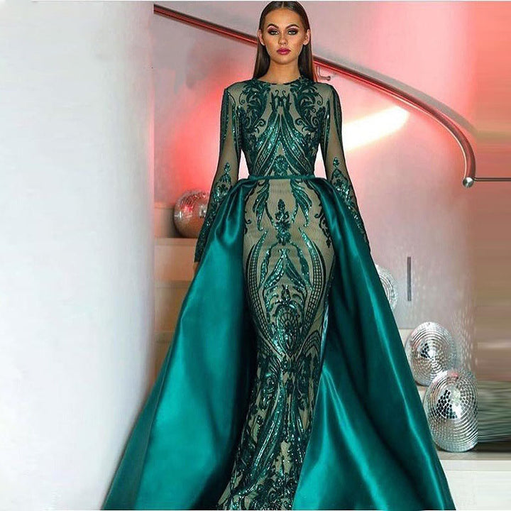 Womens Dark Green Wedding Dress Image 1