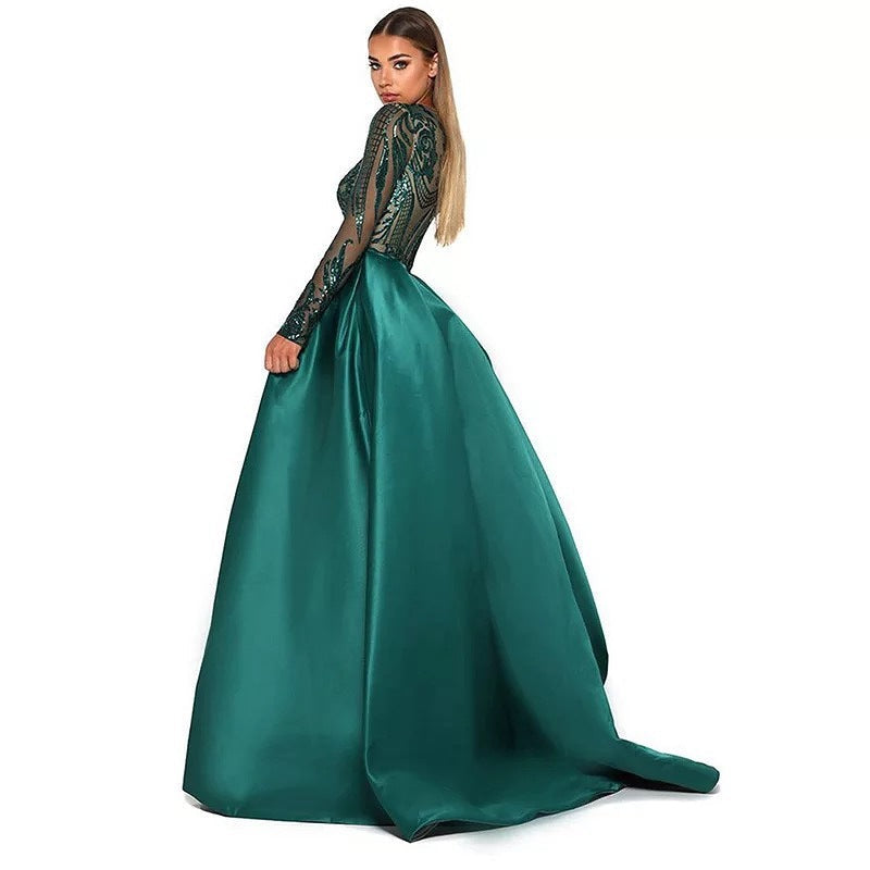 Womens Dark Green Wedding Dress Image 2