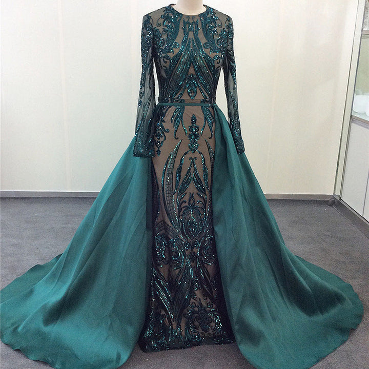 Womens Dark Green Wedding Dress Image 3