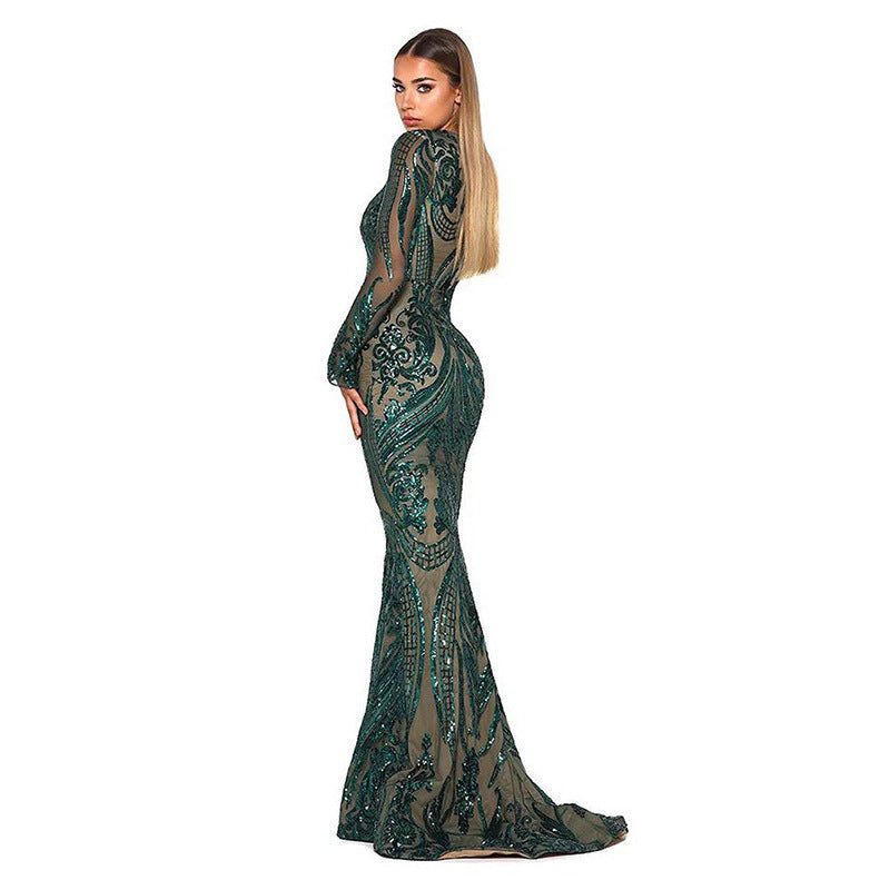 Womens Dark Green Wedding Dress Image 4